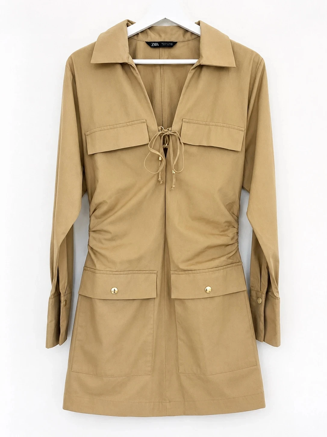 Vestido Zara camel 100% algodón talla M